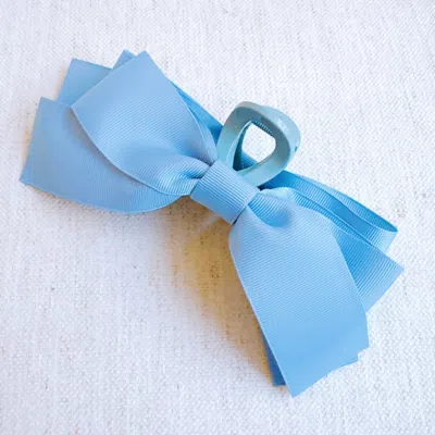 Bbtee Gross Grain Bow Hair Claw In Blue