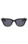 Bcbg 52mm Flat Top Cat Eye Sunglasses In Black