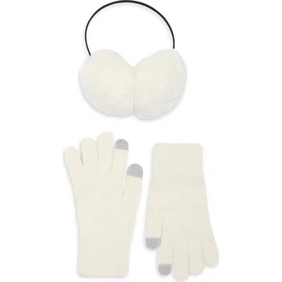 Bcbg Faux Fur Earmuff & Glove Set In Neutral