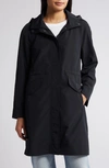 Bcbg Water Resistant Hooded Coat In Black