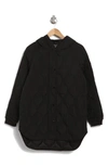 Bcbgeneration Onion Quilt Hooded Jacket In Black