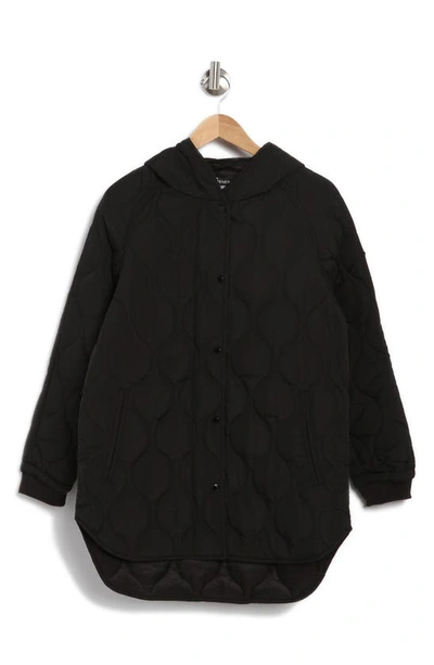 Bcbgeneration Onion Quilt Hooded Jacket In Black