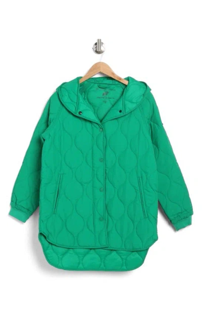 Bcbgeneration Onion Quilt Hooded Jacket In Kelly Green