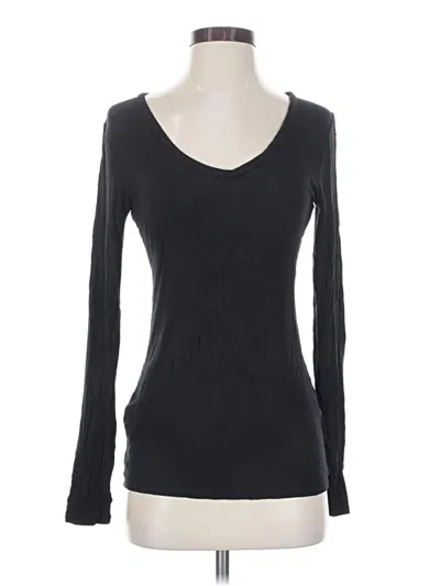 Pre-owned Bcbgmaxazria Long Sleeve Top Black Sweetheart Neckline Tops