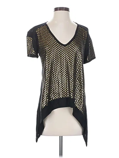 Pre-owned Bcbgmaxazria Short Sleeve Top Black V-neck Tops