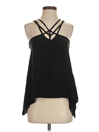 Bcbgmaxazria Sleeveless Silk Top Black Halter Neckline Tops