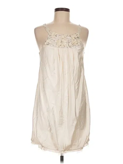 Pre-owned Bcbgmaxazria Sleeveless Silk Top Ivory Halter Neckline Tops