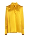 Bcbgmaxazria Woman Top Mustard Size 6 Silk In Yellow
