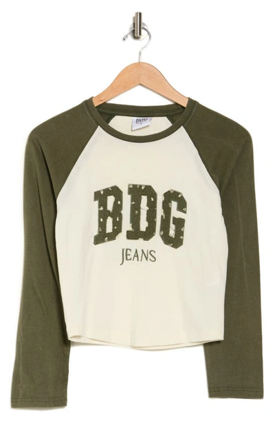 Bdg Urban Outfitters Logo Raglan Sleeve T-shirt In Cream