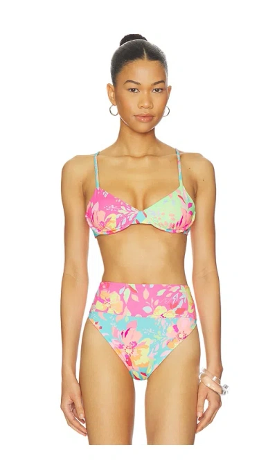 Beach Riot Camilla Bikini Top In Bloom Lagoon