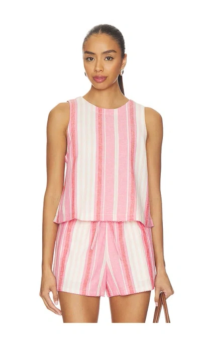 Beach Riot Dollie Sleeveless Top In Bubblegum Stripe