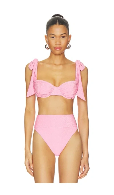 Beach Riot Drea Bikini Top In Shoreline Pink Shine