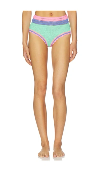 Beach Riot Karmen Bikini Bottom In Sea Breeze Crochet