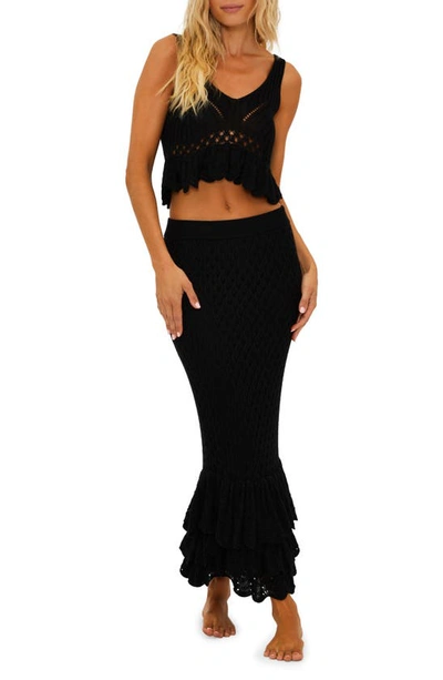 Beach Riot Polly Cover-up Maxi Skirt In Black