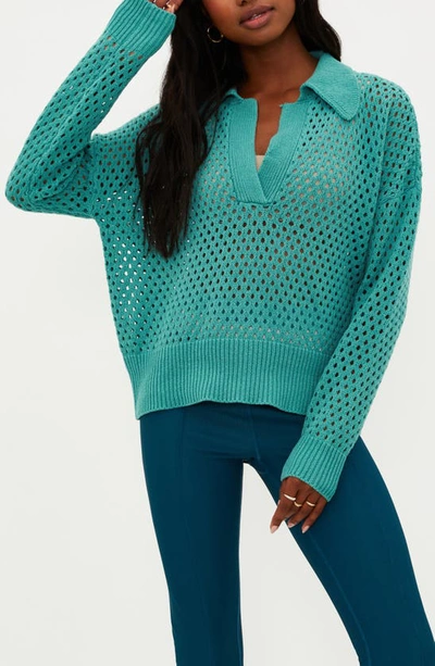 Beach Riot Wynn Open Stitch Sweater In Crystal Coast