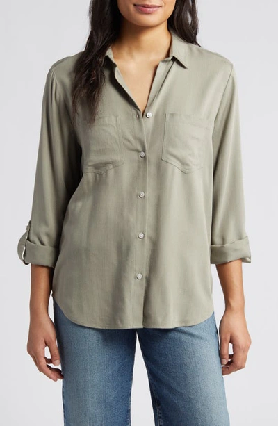 Beachlunchlounge Arlie Button-up Shirt In Olivine