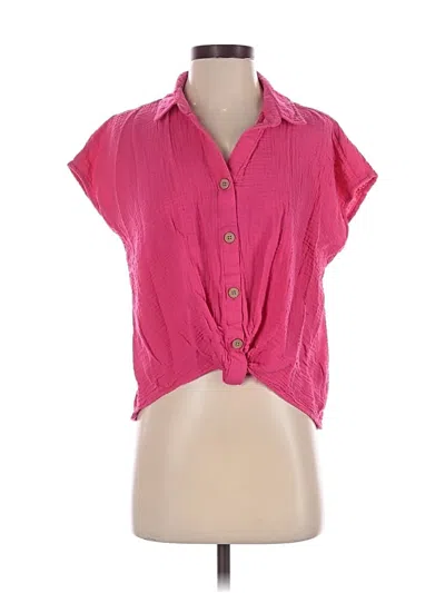 Pre-owned Beachlunchlounge Short Sleeve Blouse In Pink