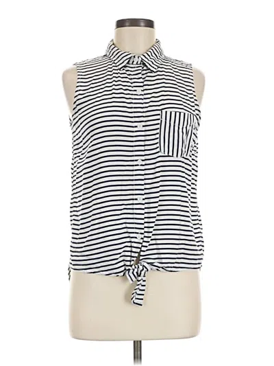 Pre-owned Beachlunchlounge Sleeveless Button Down Shirt In White