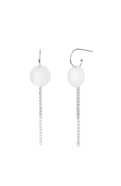Bearfruit Jewelry Heidi Freshwater Pearl Drop Earrings Gold Plated Statement In Silver