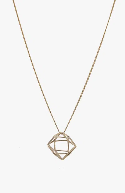 Bearfruit Jewelry Jessi 3d Ball Pendant Necklace Geometric Modern Statement Jewelry In Warm Bronze