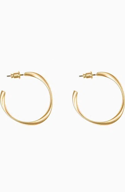 Bearfruit Jewelry Leslie Large Twisted Hoop Earrings Modern Statement Jewelry In Gold