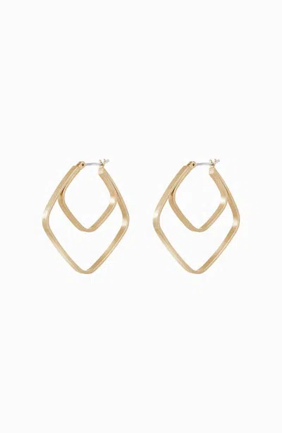 Bearfruit Jewelry May Double Hoop Earrings Petite Modern Geometric Statement In Warm Bronze