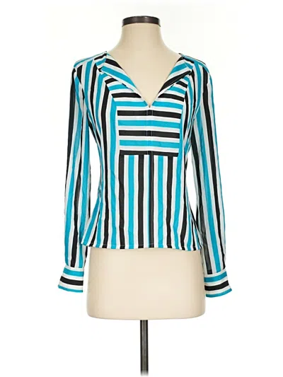 Pre-owned Bebe Long Sleeve Blouse In Teal