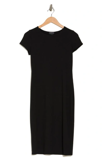 Bebe Ribbed T-shirt Midi Dress In Black