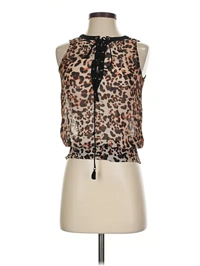 Pre-owned Bebe Sleeveless Blouse In Brown