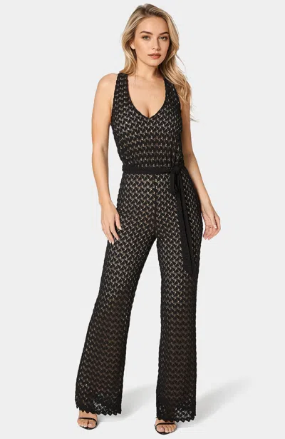 Bebe Women's Lace V-neck Jumpsuit In Black