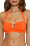Becca Baja Mar Bandeau Multifit Bikini Top In Carrot