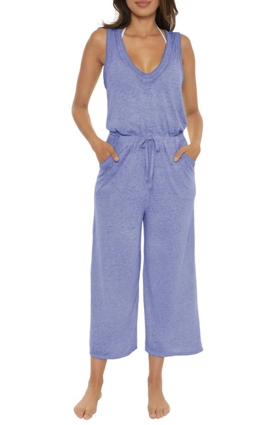 Becca Beach Date Wide Leg Cover-up Jumpsuit In Cornflower