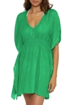 Becca Radiance Woven Cover-up Tunic In Verde