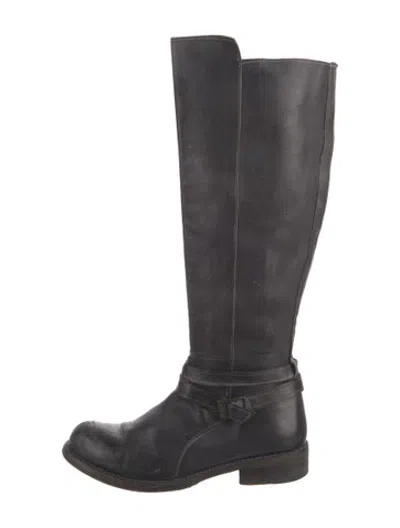 Pre-owned Bed Stu Leather Riding Boots In Black
