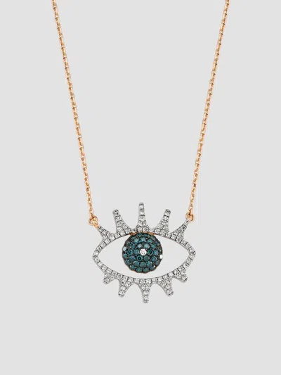 Bee Goddess Women's Eye Light 14k Rose Gold & 0.33 Tcw Diamond Pendant Necklace