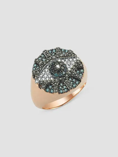 Bee Goddess Women's Eye Light 14k Rose Gold & 0.6 Tcw Diamond Ring