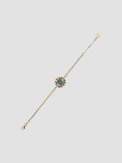 Bee Goddess Women's Eye Light 14k Rose Gold & Multicolor Diamond Bracelet