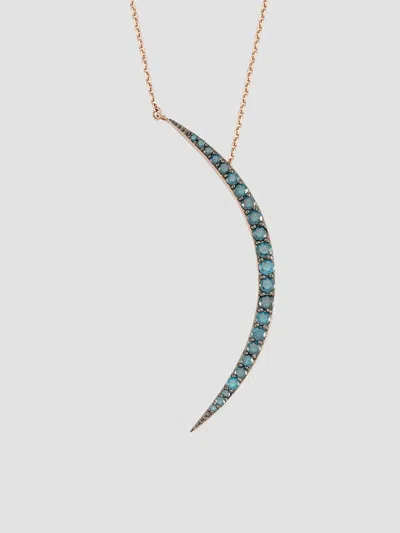 Bee Goddess Women's Star Light 14k Rose Gold & 0.77 Tcw Diamond Crescent Pendant Necklace