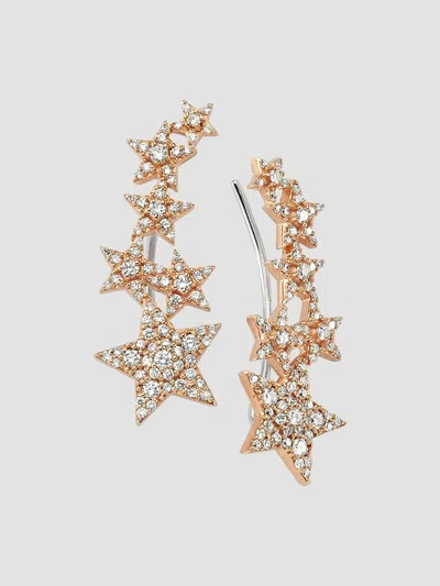 Bee Goddess Women's Star Light Sirius 14k Rose Gold & 0.81 Tcw Diamond Ear Cuffs