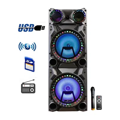 Befree Sound Rechargeable Bluetooth 12inch Double Subwoofer Portable Party Speaker In Black