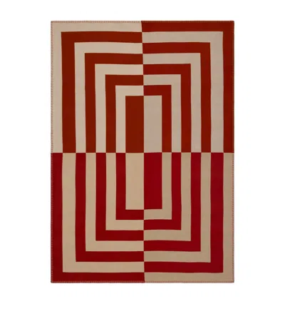 Begg X Co Merino Wool Maze Blanket In Red