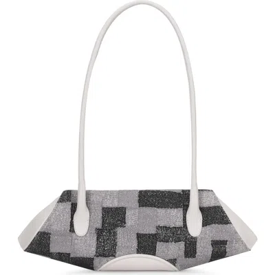 Behno Elizabeth Mini Kantha Leather Baguette In Black