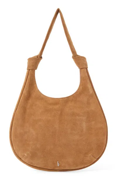 Behno Ina Potli Medium Suede Hobo In Caramel