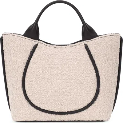 Behno Katrina Mini Bouclé Leather Tote In Neutral