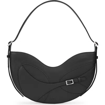 Behno Melina Leather Strappy Pouchette In Black