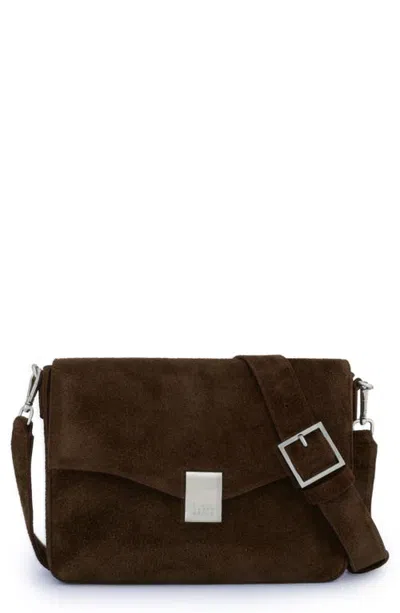 Behno Slouchy Suede Flap Crossbody Bag In Palm