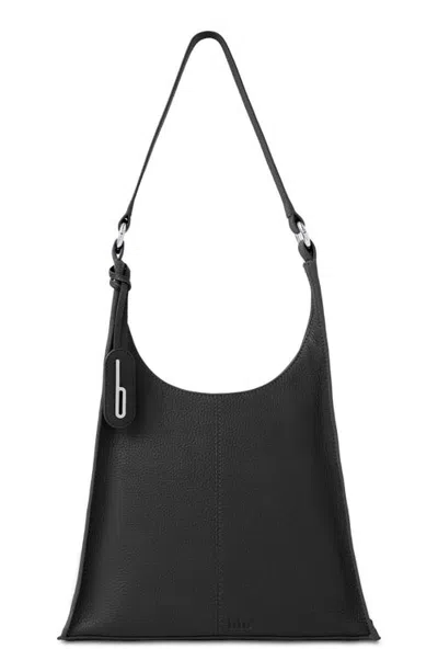 Behno Winnie Pebbled Leather Shoulder Bag In Black