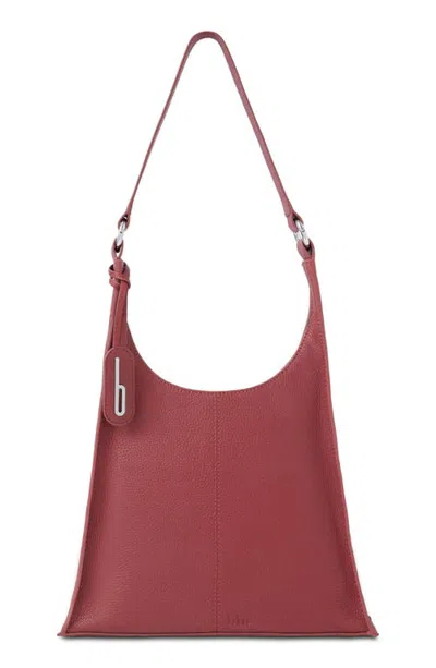 Behno Winnie Pebbled Leather Shoulder Bag In Cherry