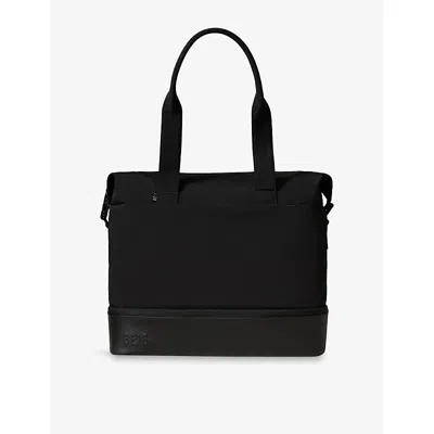 Beis Womens The Weekender Leather-trim Travel Bag Black