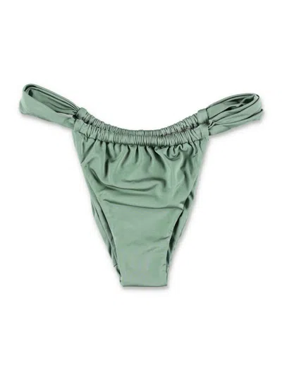 Belamer Customizable Mid-rise Bikini Bottom With Adjustable Ruched Fit In Green
